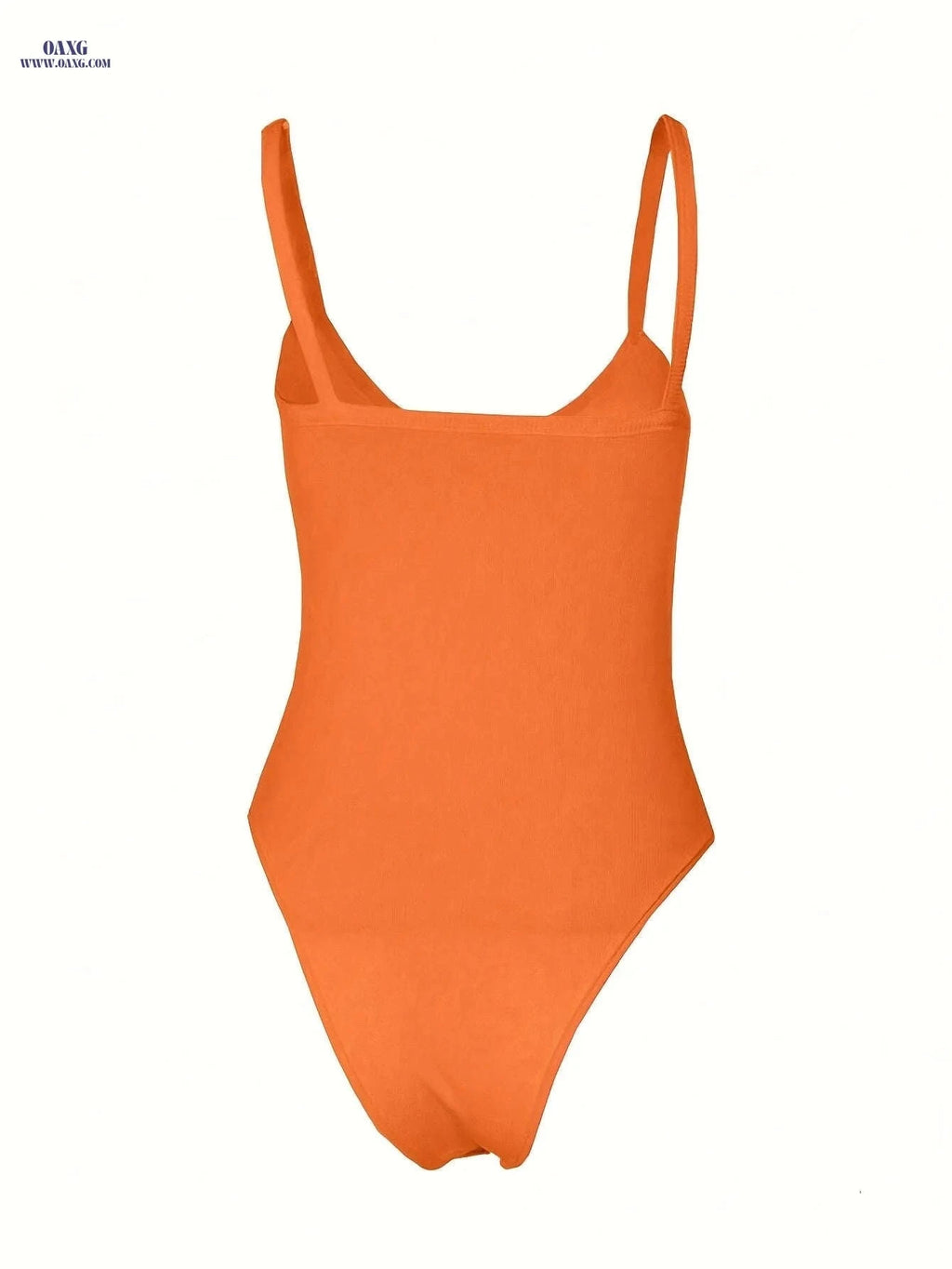Women's Sleeveless Low-Cut Bodysuit Top - Elegant Solid Color Style   OAXG 