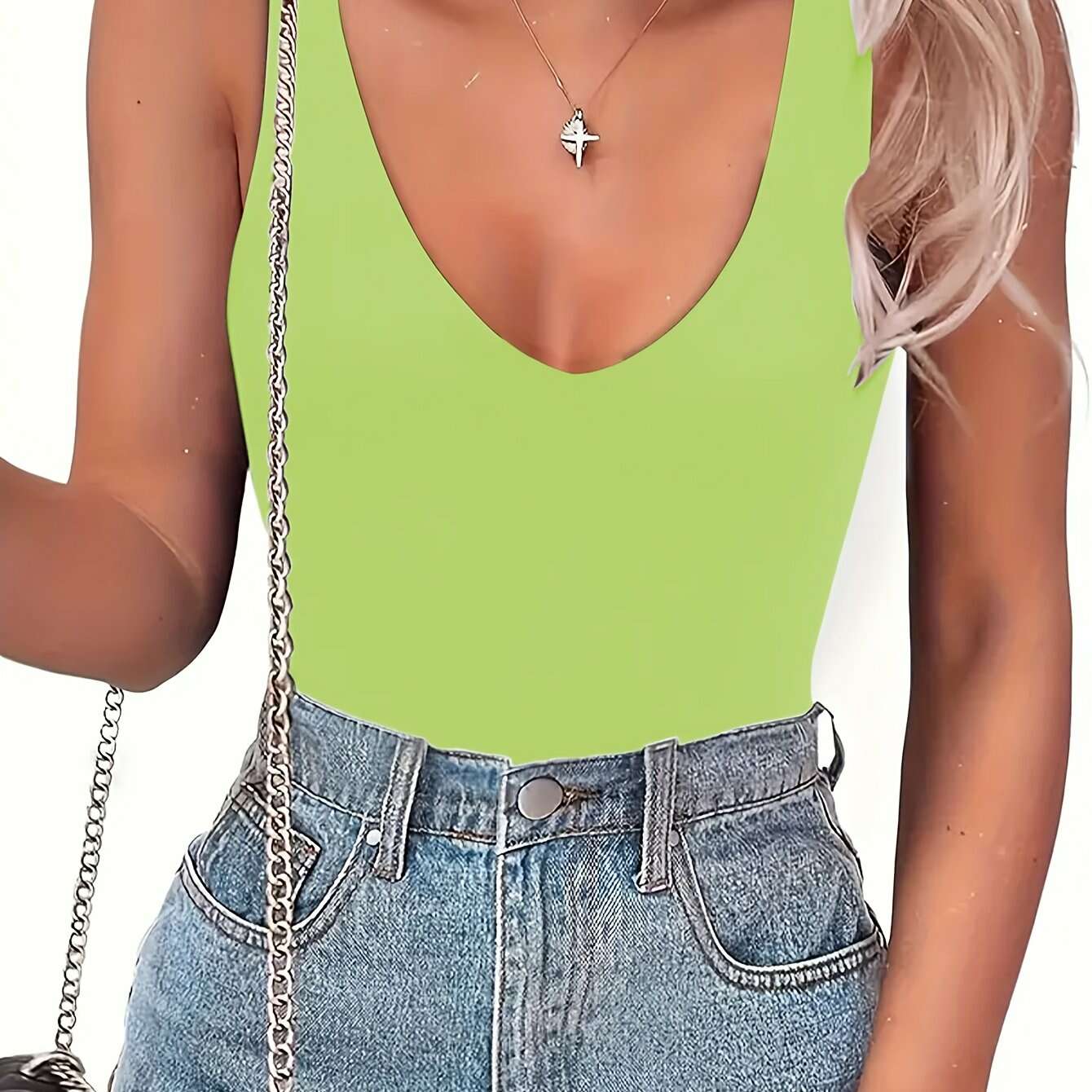 Women's Sleeveless V-Neck Tank Top - Soft Stretchy Comfort Fit   OAXG 