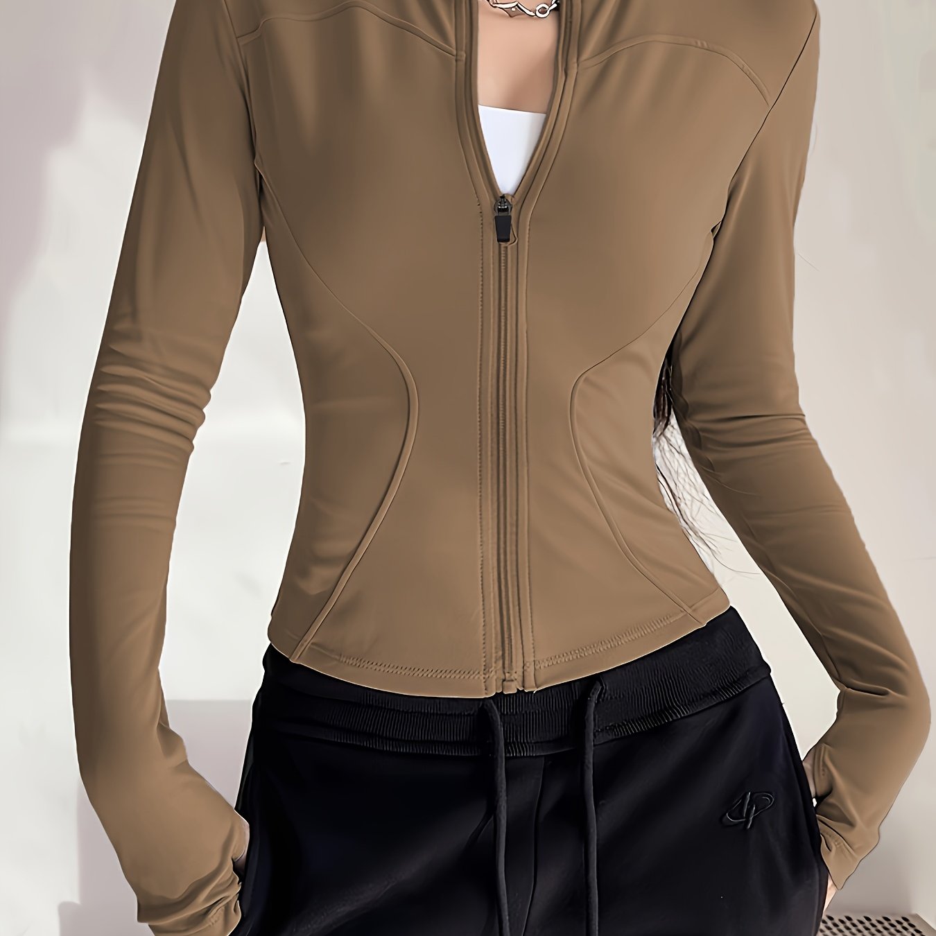 Women's Slim-Fit Athletic Jacket - Quick-Dry, High-Stretch & Breathable   OAXG 