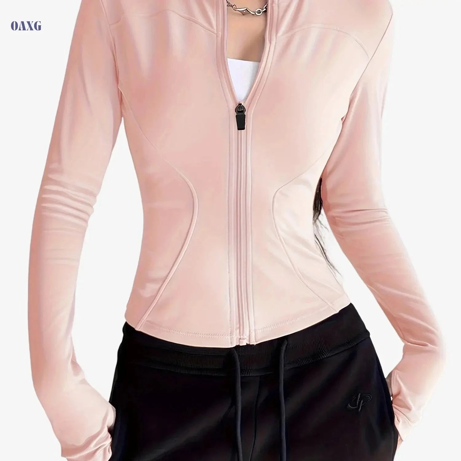 Women's Slim-Fit Athletic Jacket - Quick-Dry, High-Stretch & Breathable   OAXG 