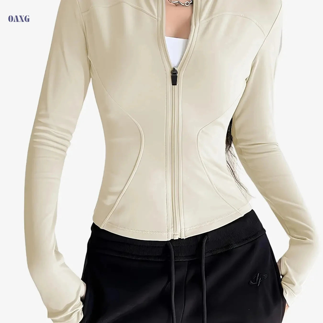 Women's Slim-Fit Athletic Jacket - Quick-Dry, High-Stretch & Breathable   OAXG 
