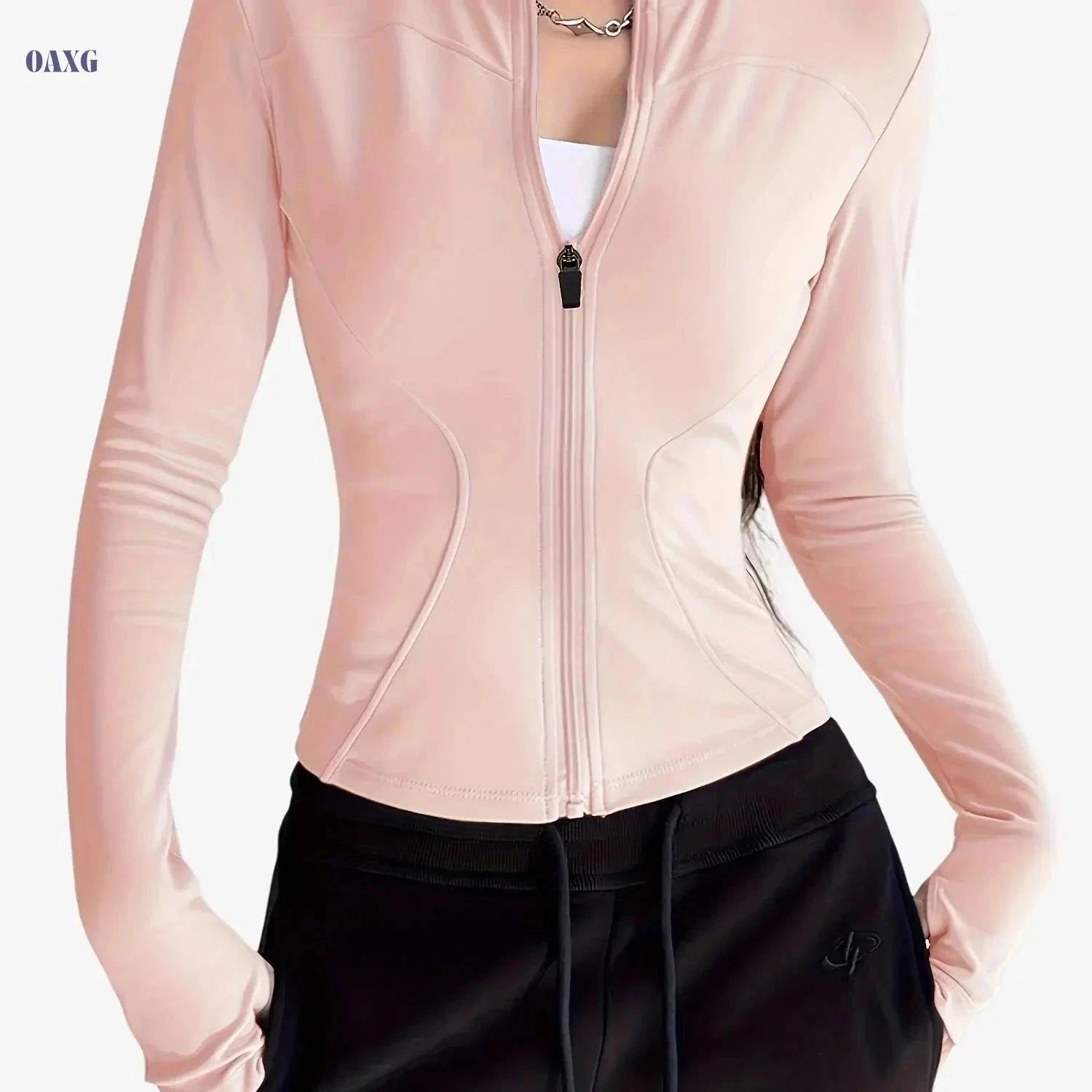 Women's Slim-Fit Athletic Jacket - Quick-Dry, High-Stretch & Breathable   OAXG Deep Purple / Asian S