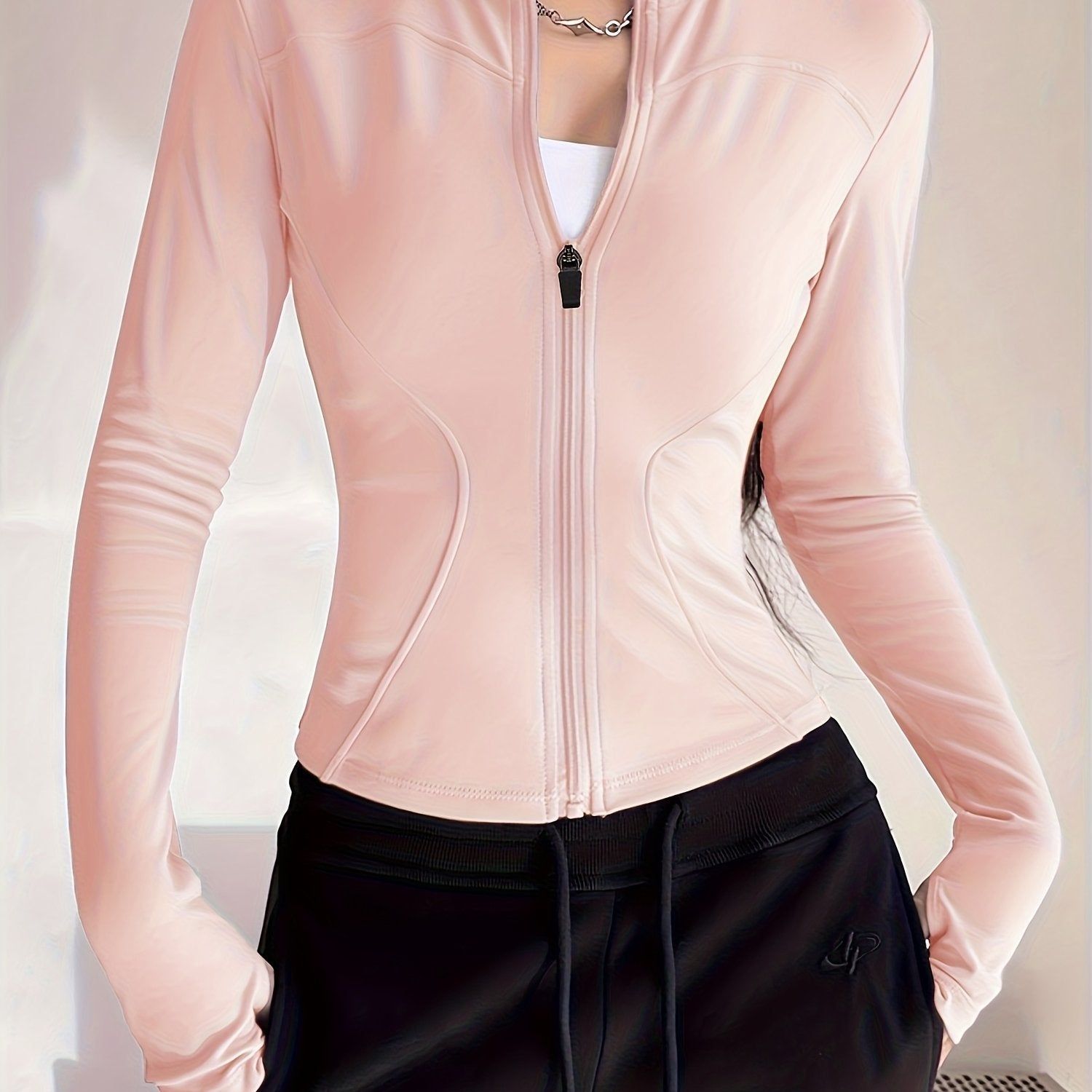 Women's Slim-Fit Athletic Jacket - Quick-Dry, High-Stretch & Breathable   OAXG Deep Purple / Asian S