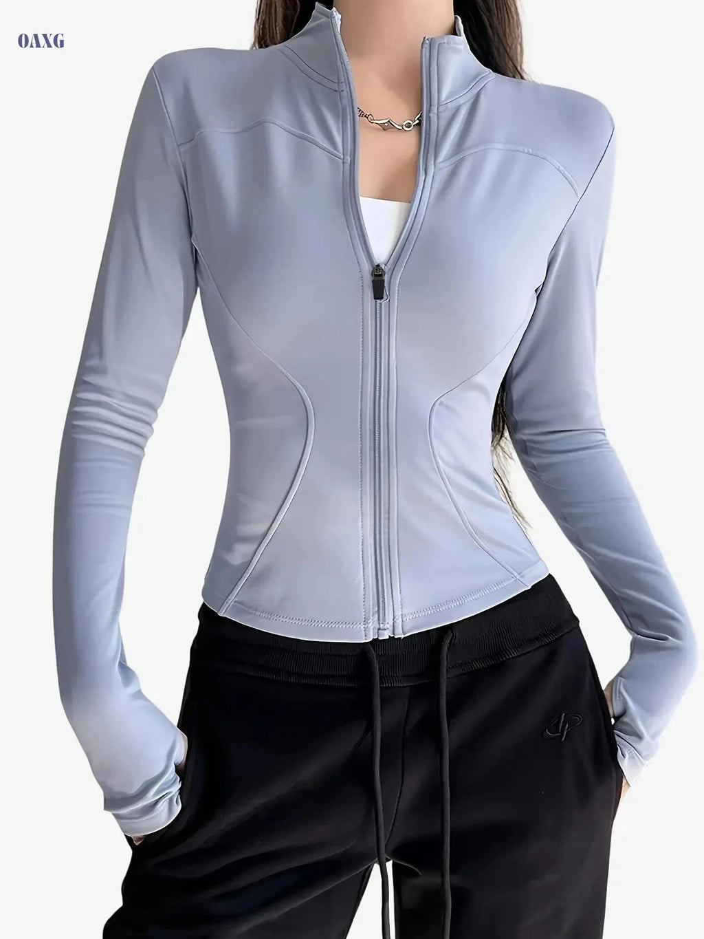 Women's Slim-Fit Athletic Jacket - Quick-Dry, High-Stretch & Breathable   OAXG 