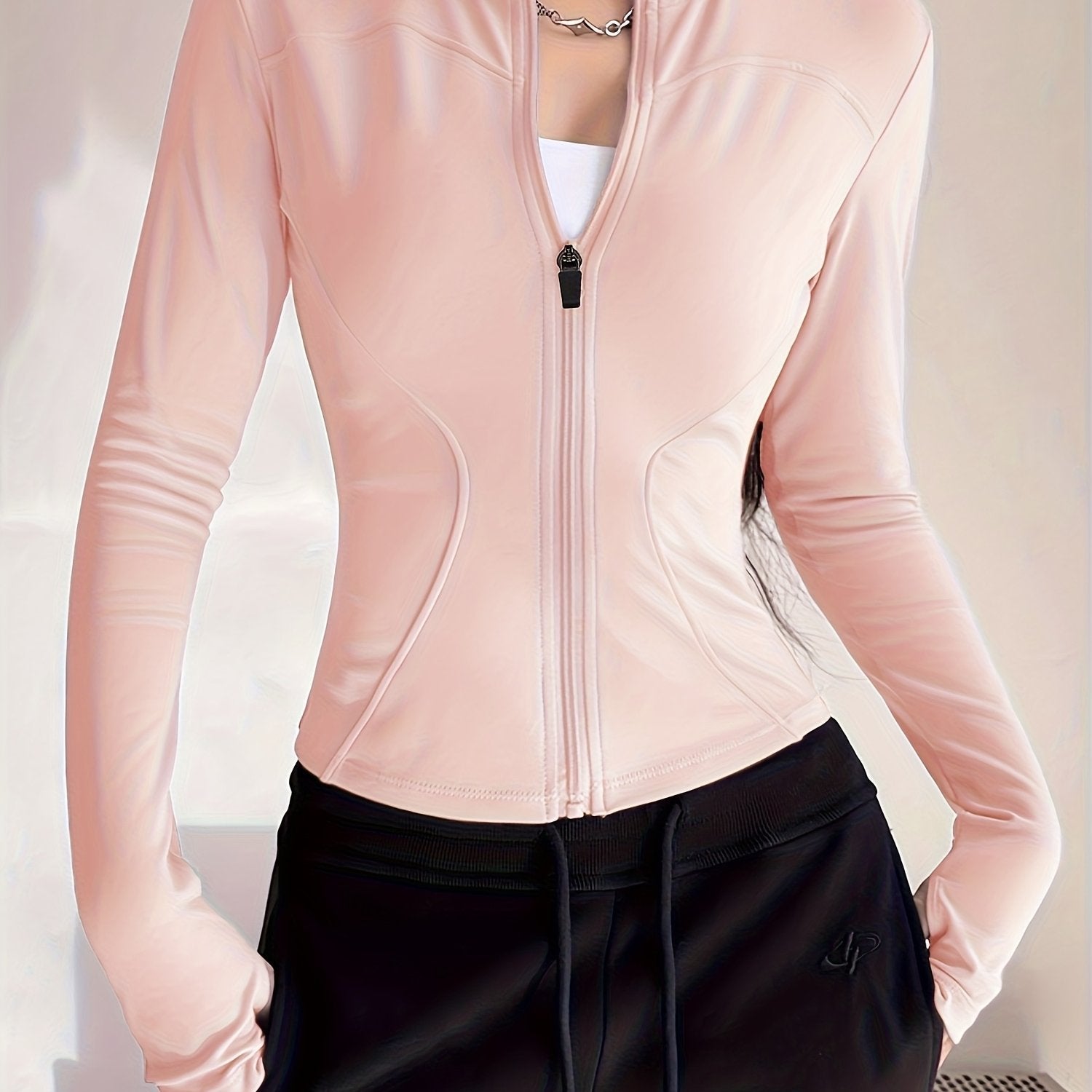 Women's Slim-Fit Athletic Jacket - Quick-Dry, High-Stretch & Breathable   OAXG 