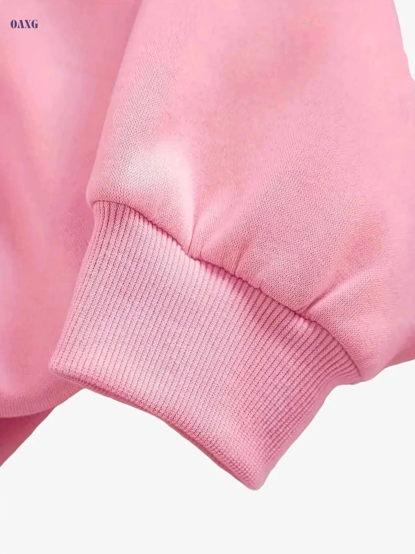 Women's Soft Pink Casual Sweatshirt - Long Sleeve, Regular Fit   OAXG 
