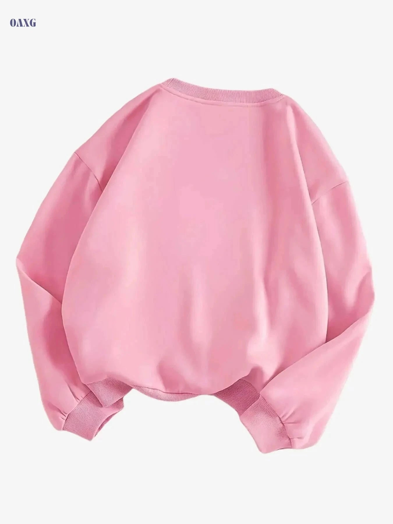 Women's Soft Pink Casual Sweatshirt - Long Sleeve, Regular Fit   OAXG Pink Color / XS