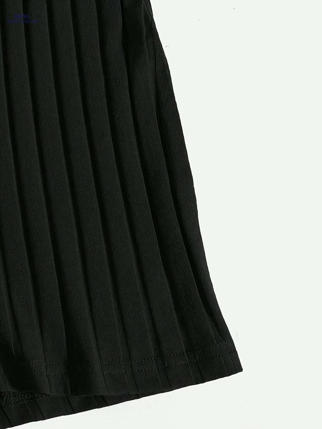 Women's Solid Black Ribbed Jumpsuit - Elegant Midi-Length Outfit   OAXG Black / S