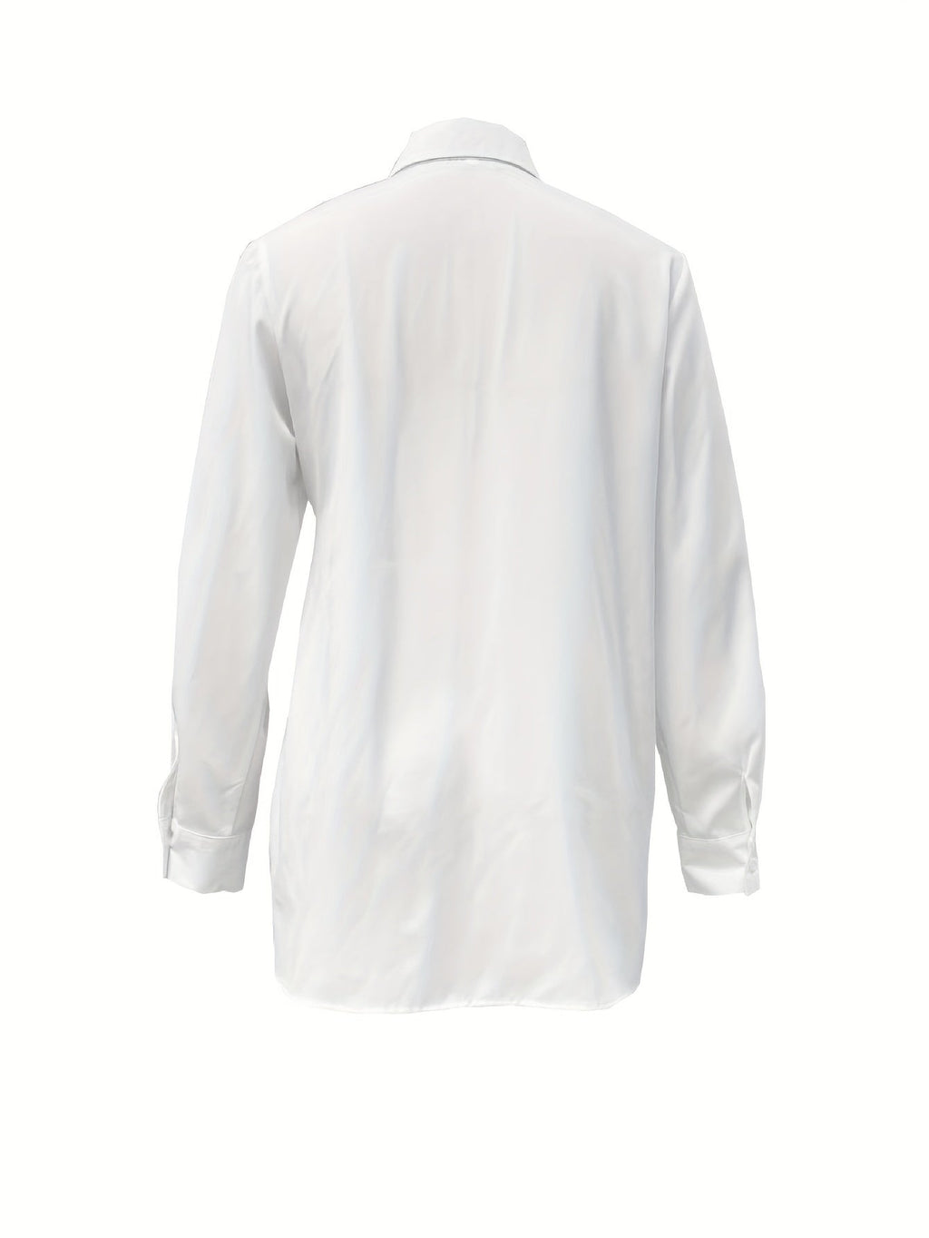 Women'S Solid Color Button-Up Long Sleeve Shirt   OAXG Black / S