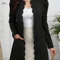 Women's Solid Color Cardigan - Casual Blazer for Autumn/Winter   OAXG 