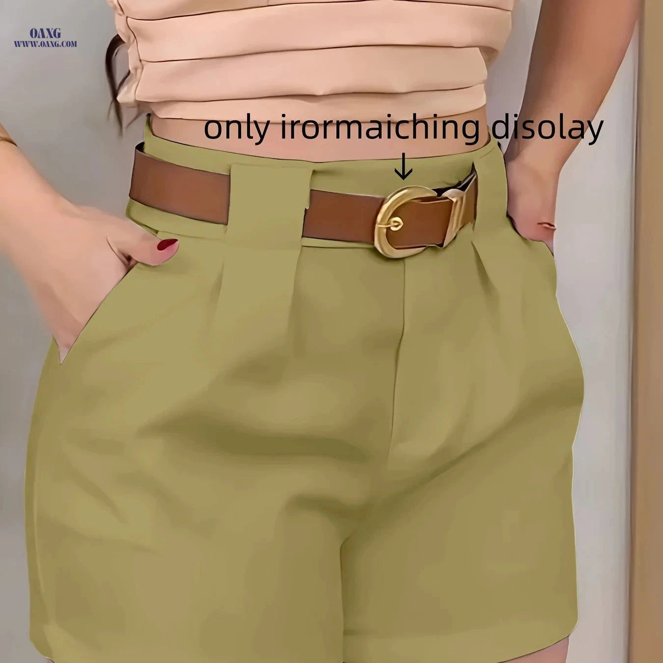 Women's Solid Color Casual Shorts - Slant Pockets for Spring/Fall   OAXG 