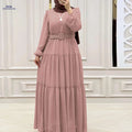 Women's Solid Color Long Robe Dress - Middle Eastern Style   OAXG 