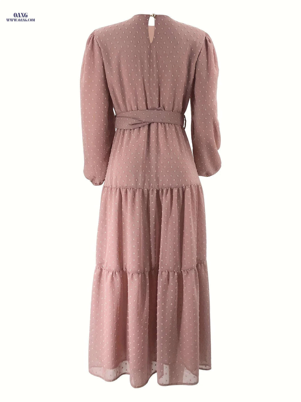 Women's Solid Color Long Robe Dress - Middle Eastern Style   OAXG Lotus Pink / S