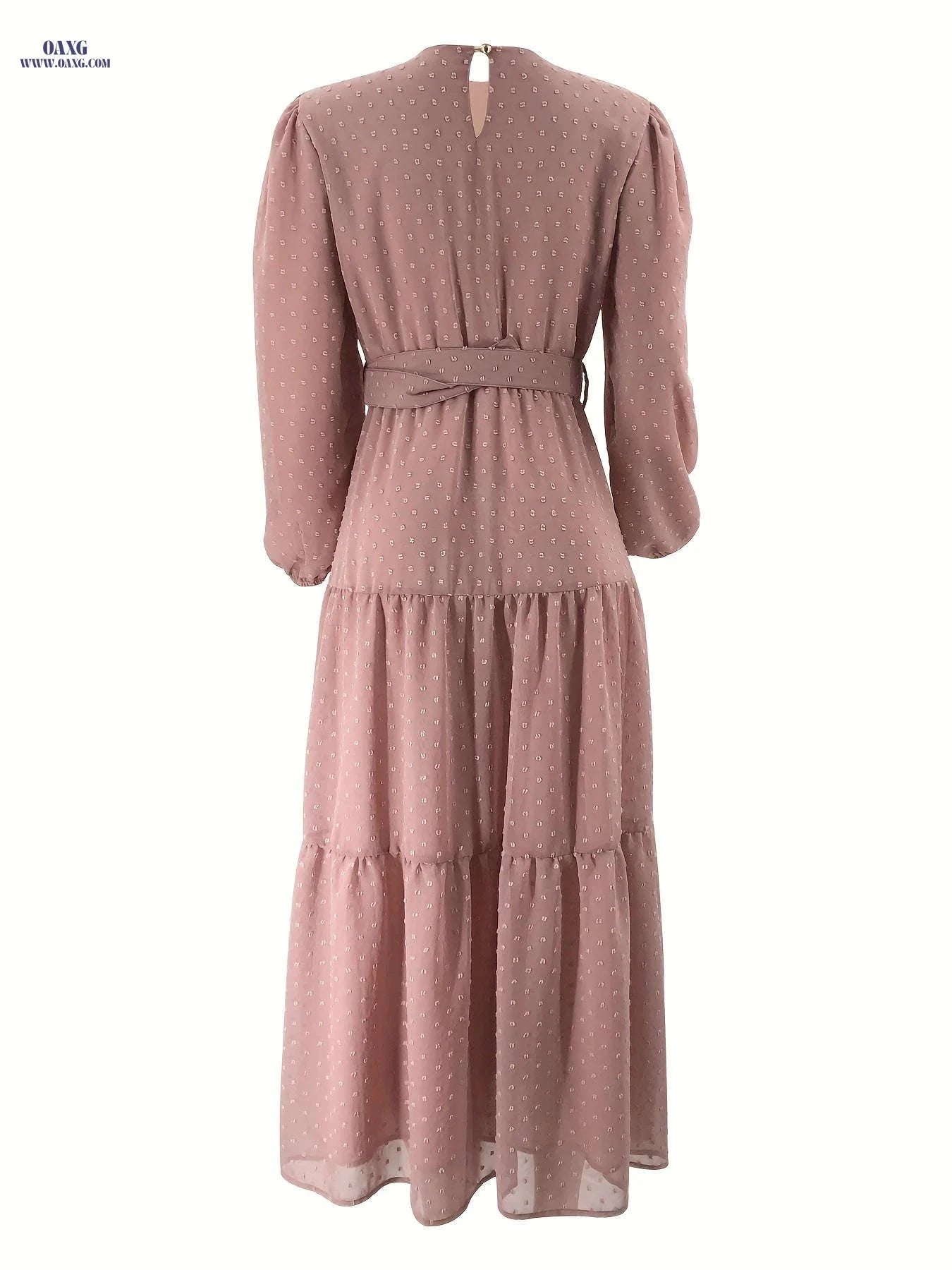 Women's Solid Color Long Robe Dress - Middle Eastern Style   OAXG Lotus Pink / S