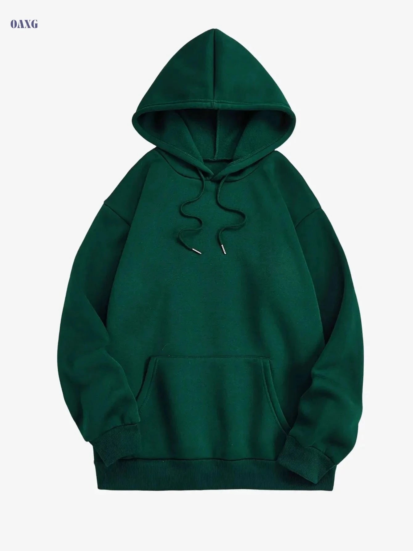 Women's Solid Color Long Sleeve Hoodie - Casual Pullover with Pocket   OAXG 