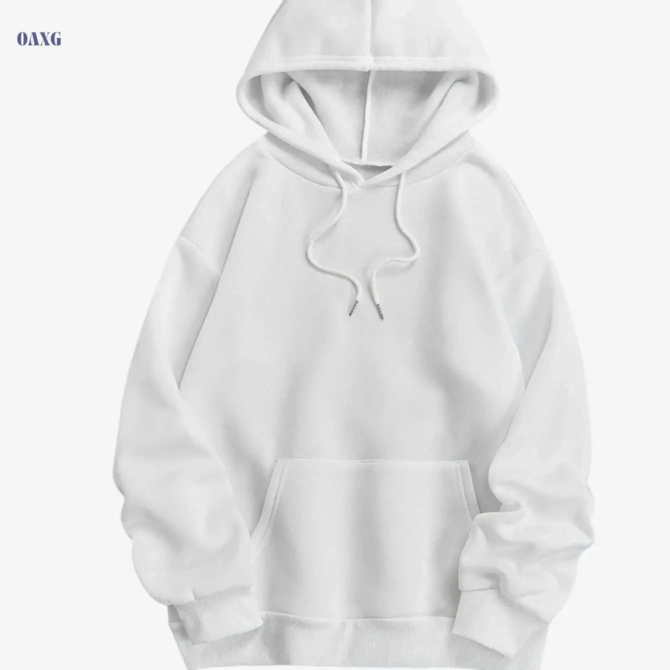 Women's Solid Color Long Sleeve Hoodie - Casual Pullover with Pocket   OAXG 