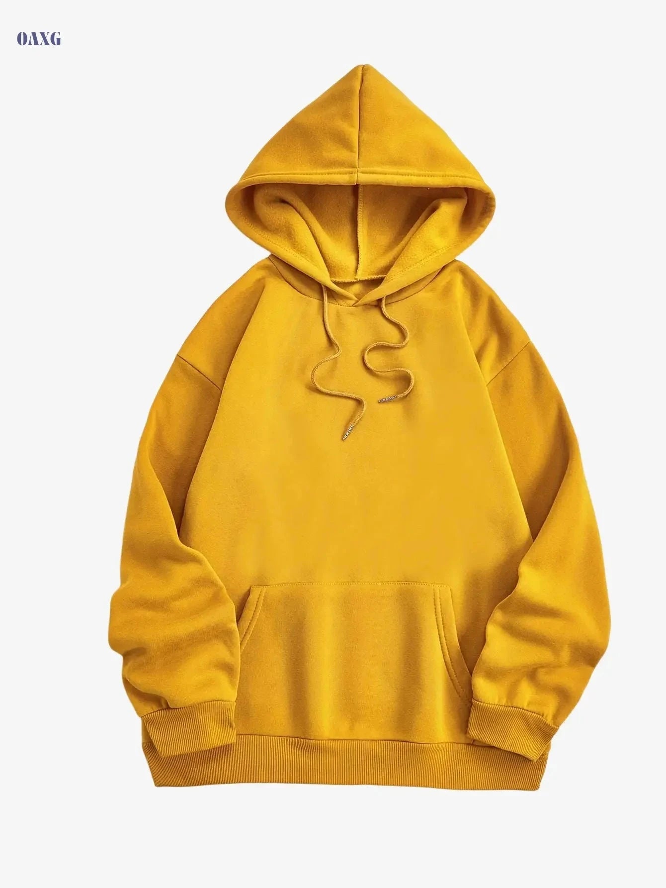 Women's Solid Color Long Sleeve Hoodie - Casual Pullover with Pocket   OAXG 