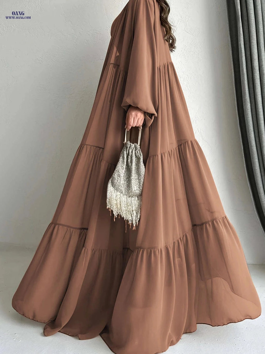 Women's Solid Color Vest Dress & Robe Jacket – Stylish Muslim Wear   OAXG Fuchsia / S