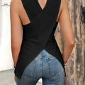 Women's Solid Eyelet Crew Neck Tank Top - Versatile Summer Style   OAXG 