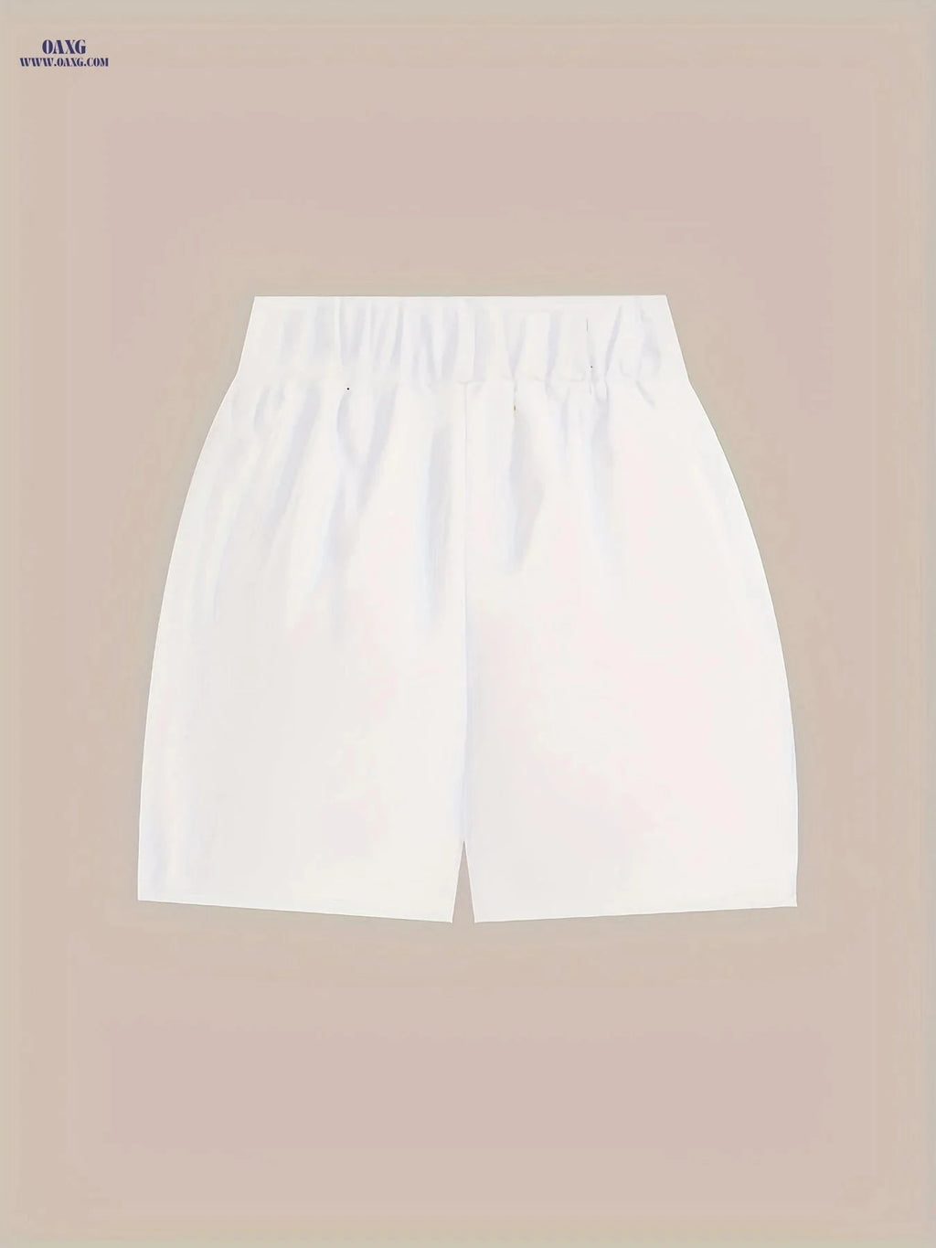 Women's Solid Pleated Wide-Leg Pants - Casual Summer Shorts   OAXG 