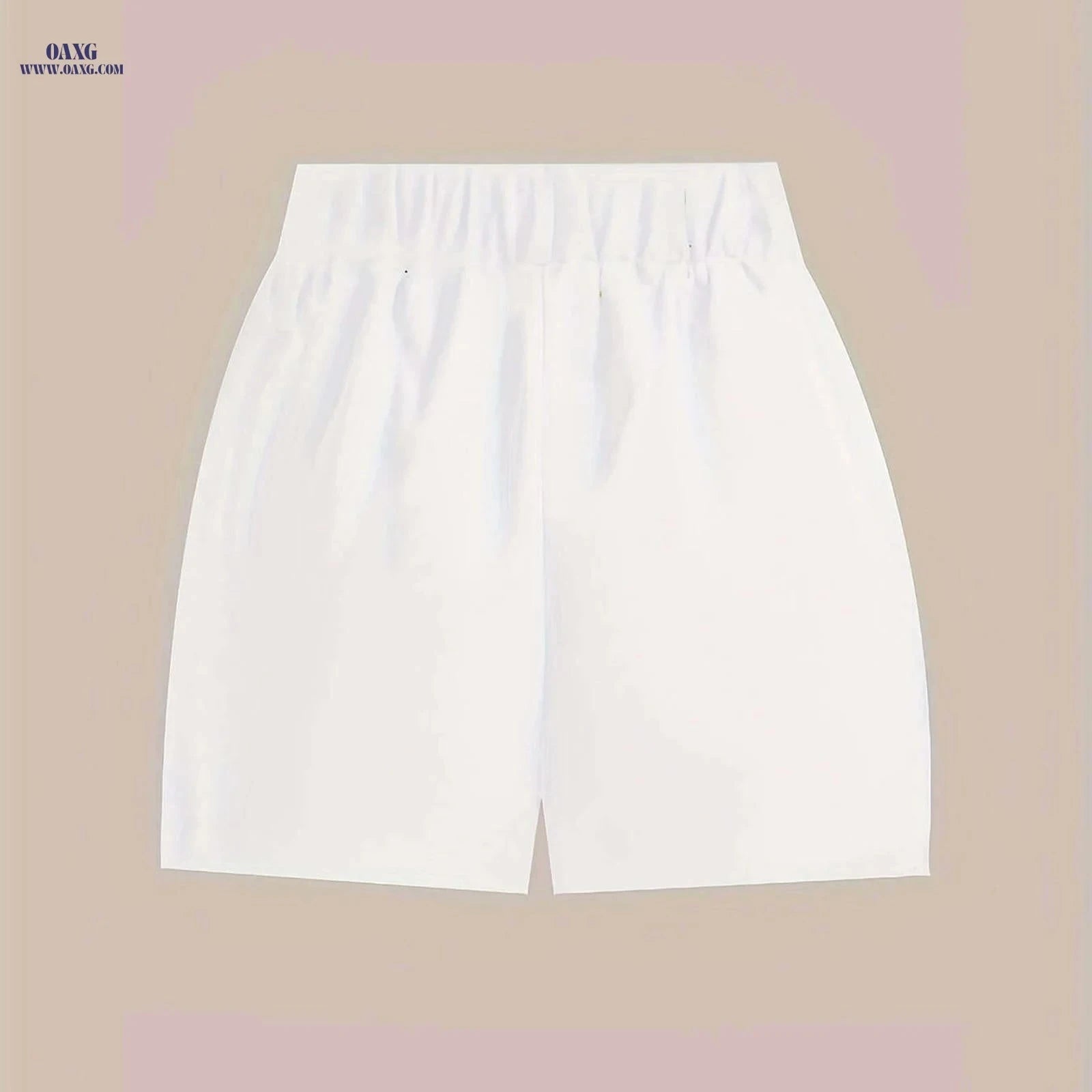Women's Solid Pleated Wide-Leg Pants - Casual Summer Shorts   OAXG 