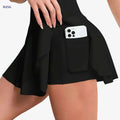 Women's Solid White Athletic Skort - High-Waisted, Stretchy with Pocket   OAXG 