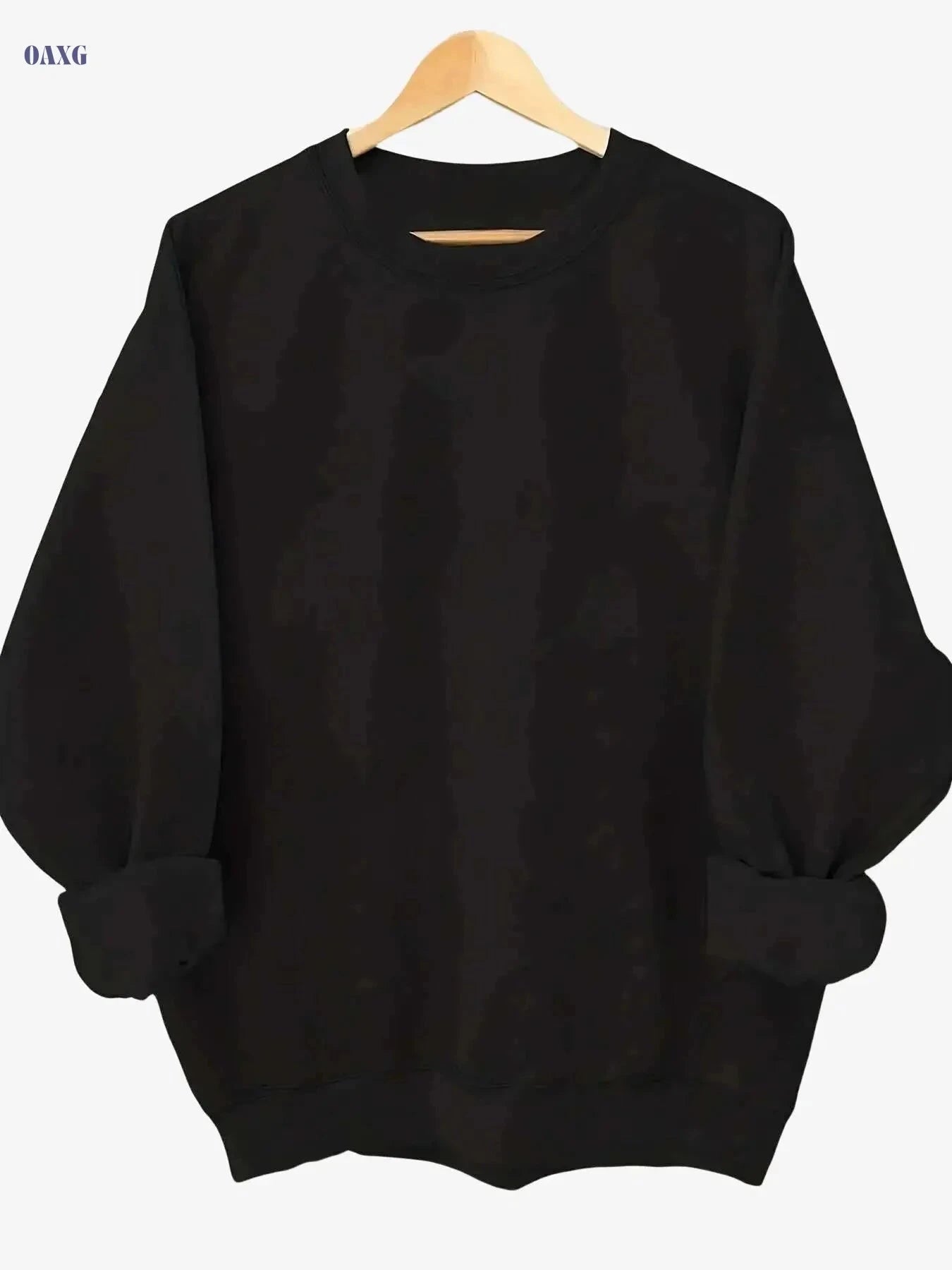 Women's Sparkling Angel Wings Sweatshirt - Cozy Casual Fall Pullover   OAXG Black / S