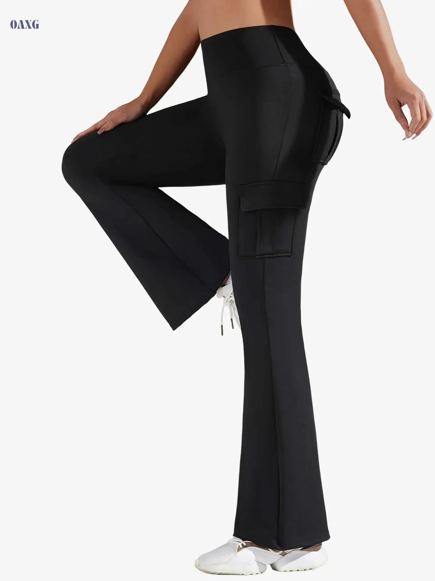 Women's Spliced Sports Trousers - Butt Lift Yoga Pants, Multi-pocket   OAXG 