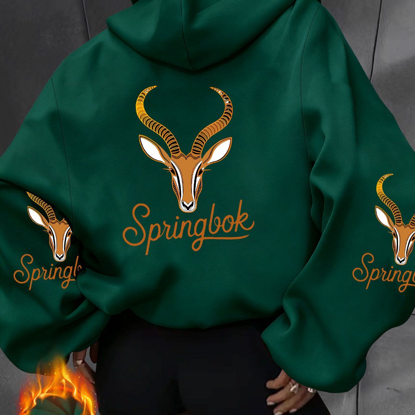 Women'S Spring Clothing Fashion Casual Athletic Hooded Sweatshirt, Antelope Head And "Springbok" Personalized Fun Print Pattern, Elegant Casual Sexy Style, 100% Fabric   OAXG pink color / S