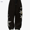 Women's Star Print Casual Sports Pants - Straight Leg, Drawstring Waist   OAXG 