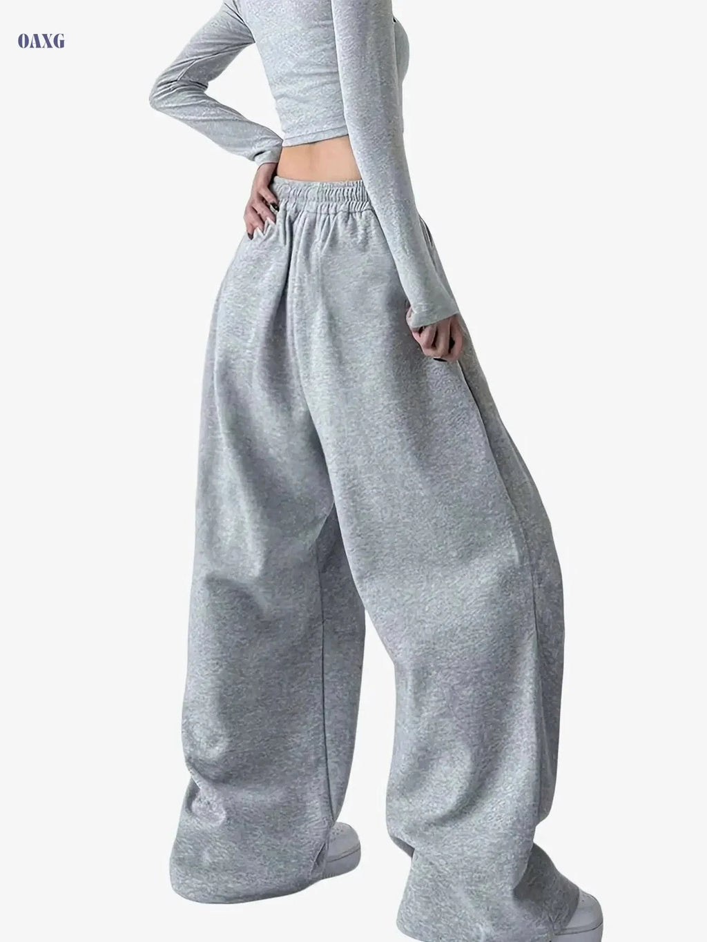 Women's Straight-Leg Athletic Pants - Stylish Cross Print, Loose-Fit   OAXG 