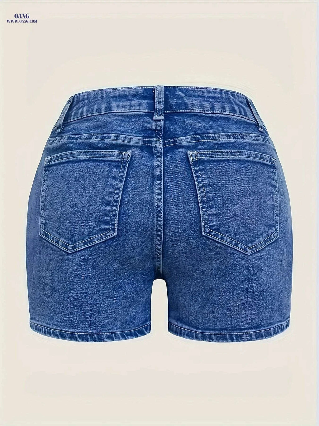 Women's Stretch Denim Shorts - Elegant Design, Multiple Cargo Pockets   OAXG 
