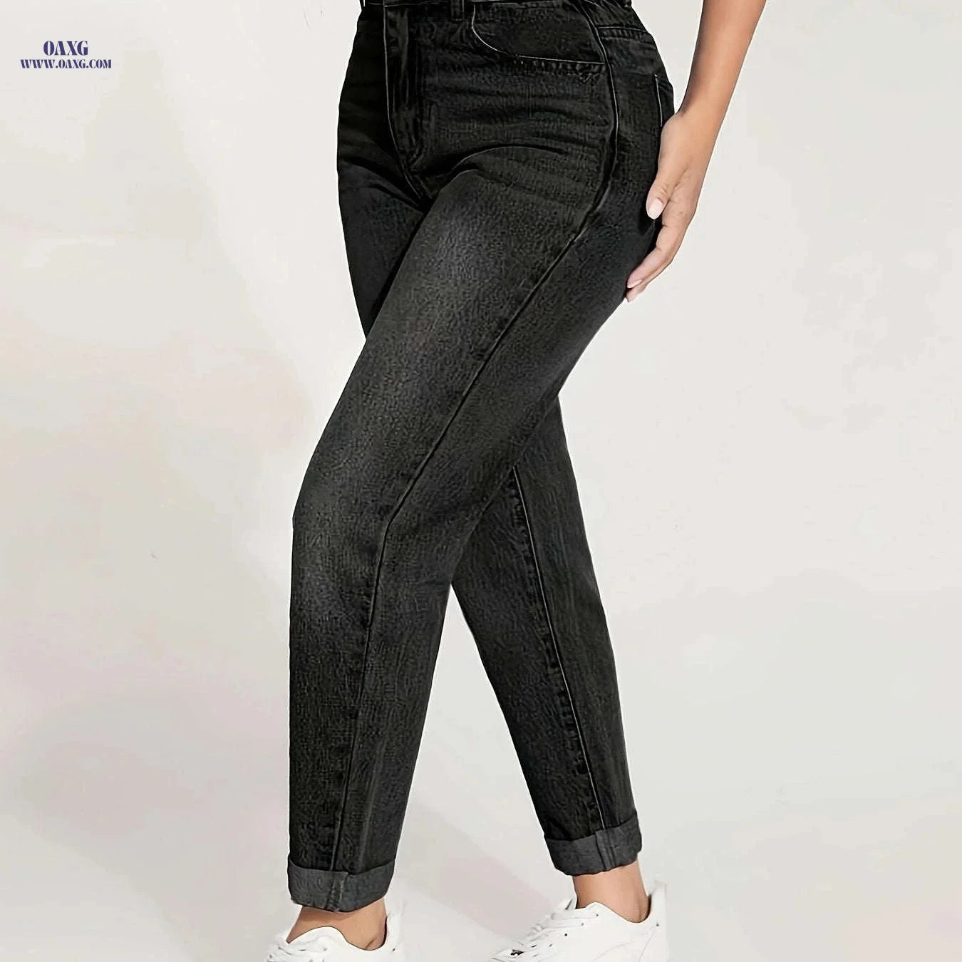 Women's Stretch Skinny Jeans - Elastic Waist, Non-See-Through Fabric   OAXG Medium Blue / S