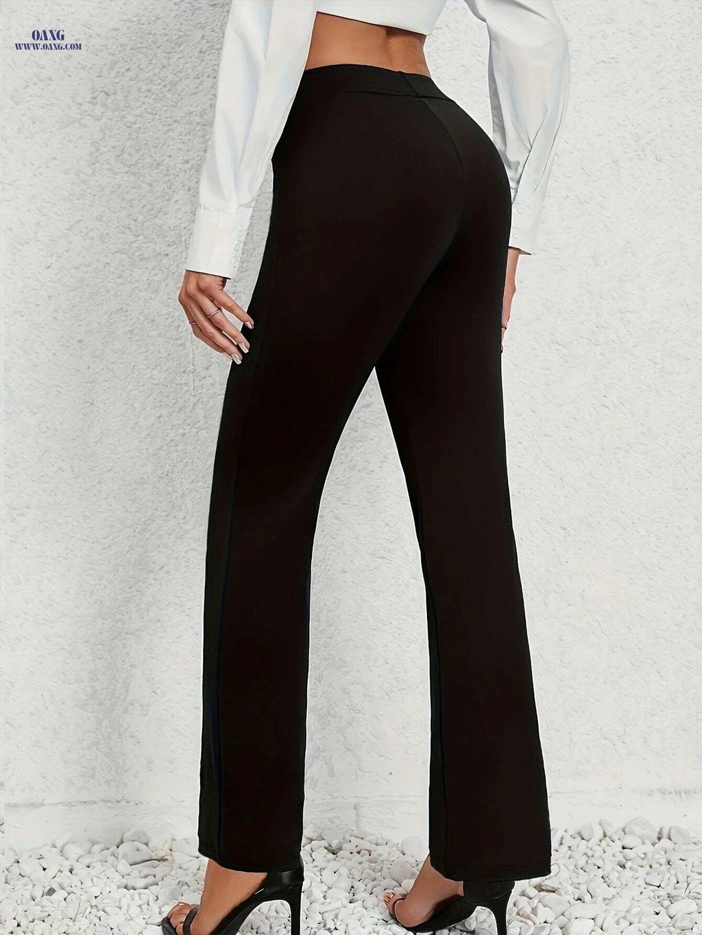 Women's Stretch Straight Leg Pants - Casual Knit, All-Season Fit   OAXG Black / S