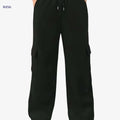Women's Stretchy Cargo Jogger Pants - Elastic Waist & Pockets   OAXG 