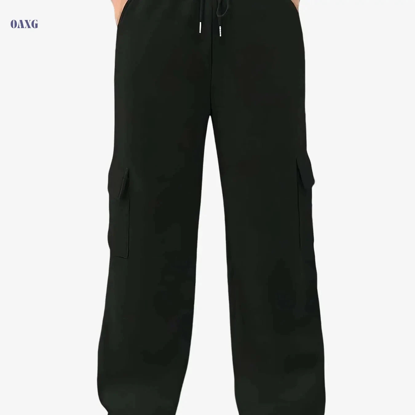 Women's Stretchy Cargo Jogger Pants - Elastic Waist & Pockets   OAXG 