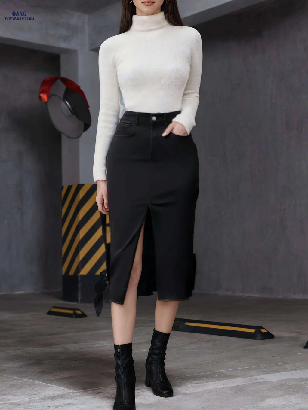 Women's Stretchy Fitted Denim Skirt - Perfect for Spring and Summer   OAXG Black / S