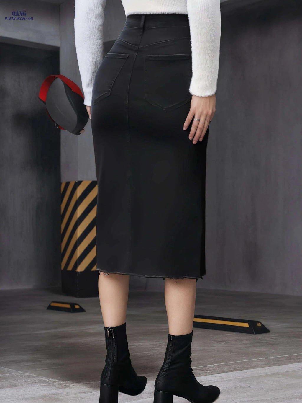 Women's Stretchy Fitted Denim Skirt - Perfect for Spring and Summer   OAXG 
