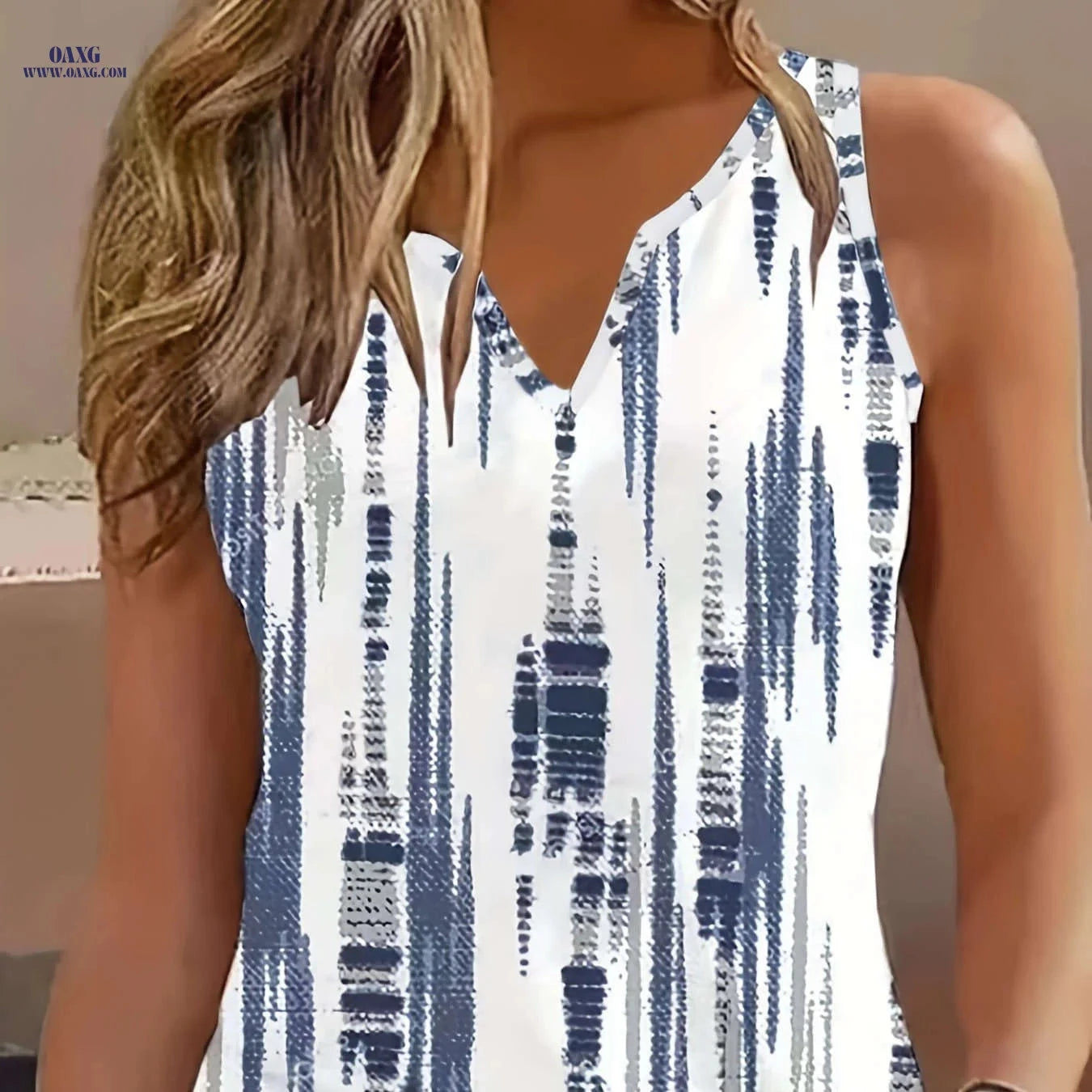 Women's Stylish Summer Tank Top - Casual All Over Print Design   OAXG 