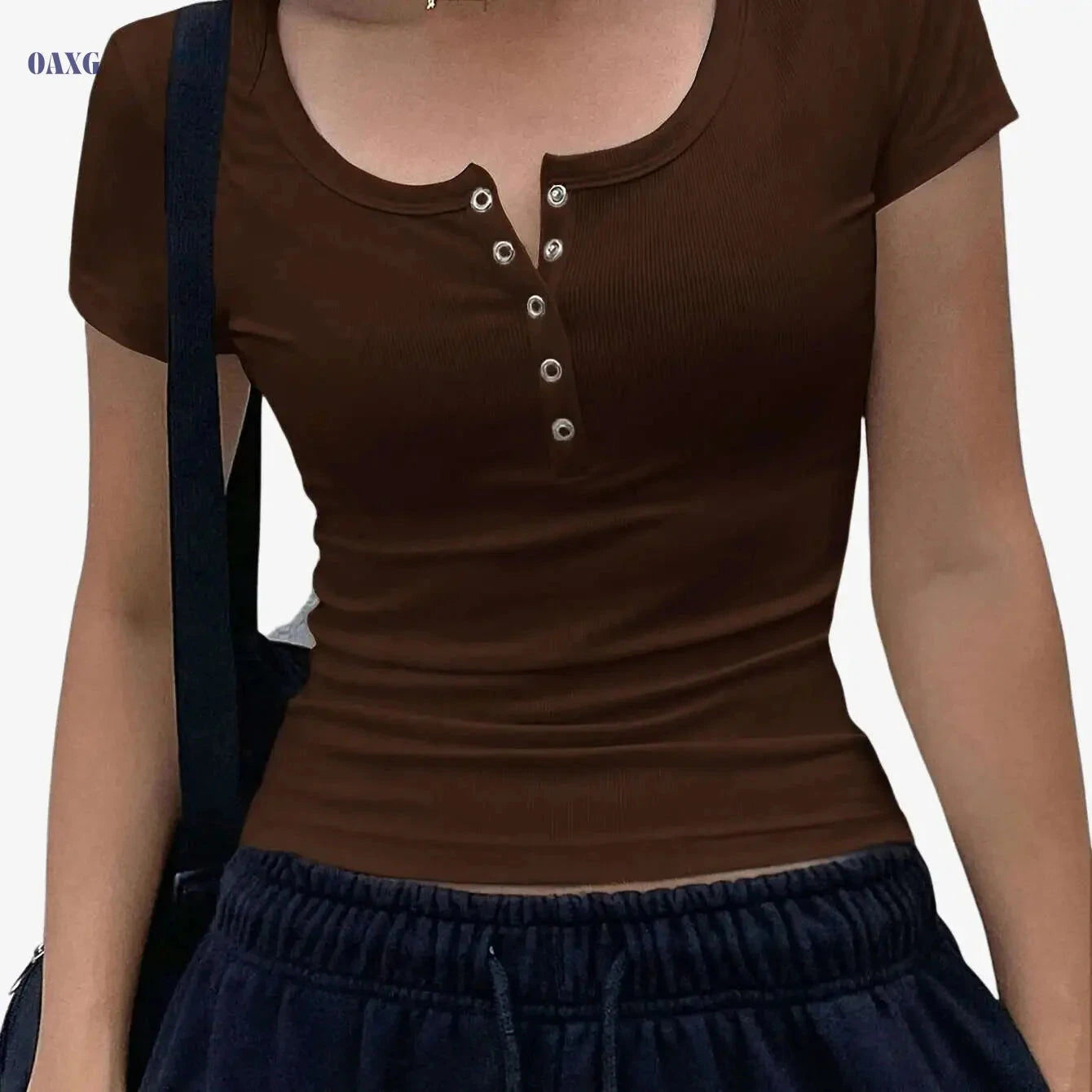 Women’s Summer Fitted T-Shirt - Elegant Solid Color, Short Sleeve   OAXG White / XS