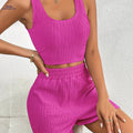 Women's Summer Sleeveless Top & Shorts Set - Elegant 2-Piece Outfit   OAXG 