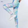 Women's Tie Dye Print Casual Pants - Comfortable and Cropped Style   OAXG Pink Color / S