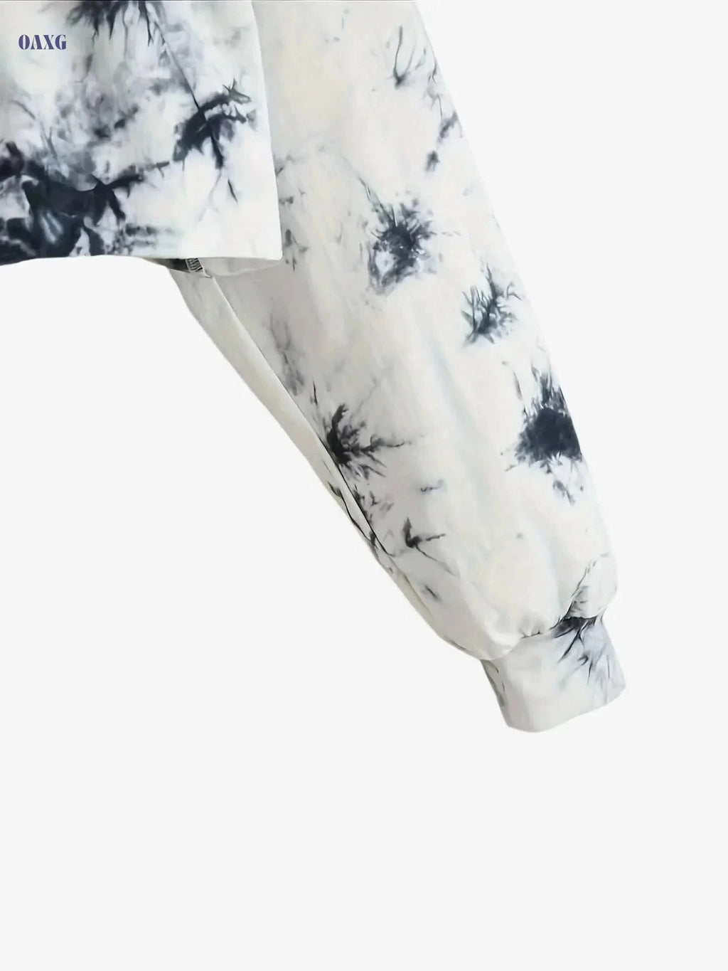 Women's Tie Dye Sports Hoodie - Long Sleeve Crop Pullover   OAXG White / S