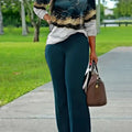 Women's Tie Dye Two-Piece Set - V Neck Long Sleeve & Wide Leg Pants   OAXG 