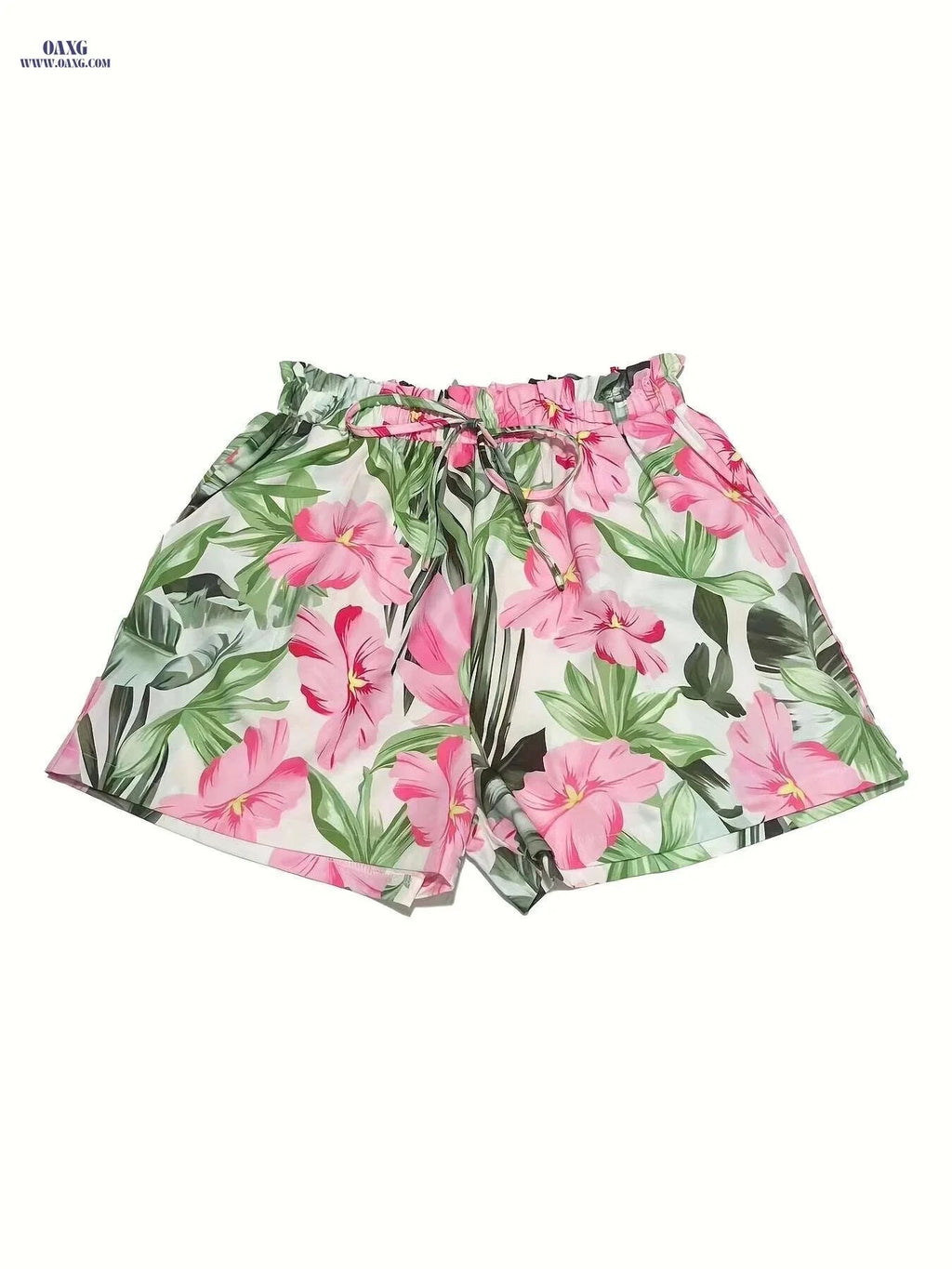 Women's Tropical Floral Print Shorts - Lightweight, Machine Washable   OAXG 