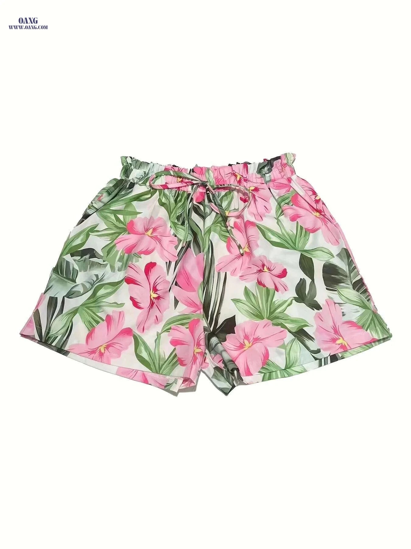 Women's Tropical Floral Print Shorts - Lightweight, Machine Washable   OAXG 
