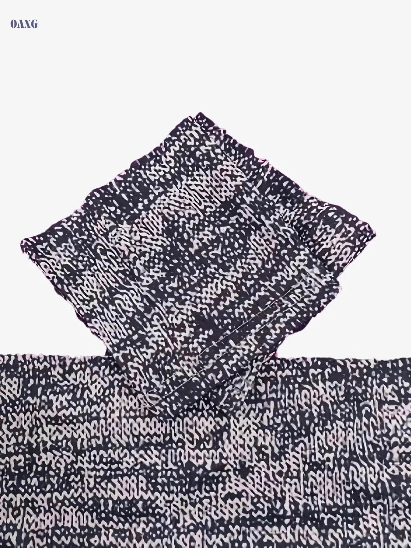 Women's V-Neck Long Sleeve T-Shirt - Purple & Black Color Block Design   OAXG 