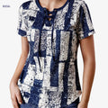 Women's V-Neck T-Shirt - Casual Summer Top with Lace-Up Detail   OAXG 
