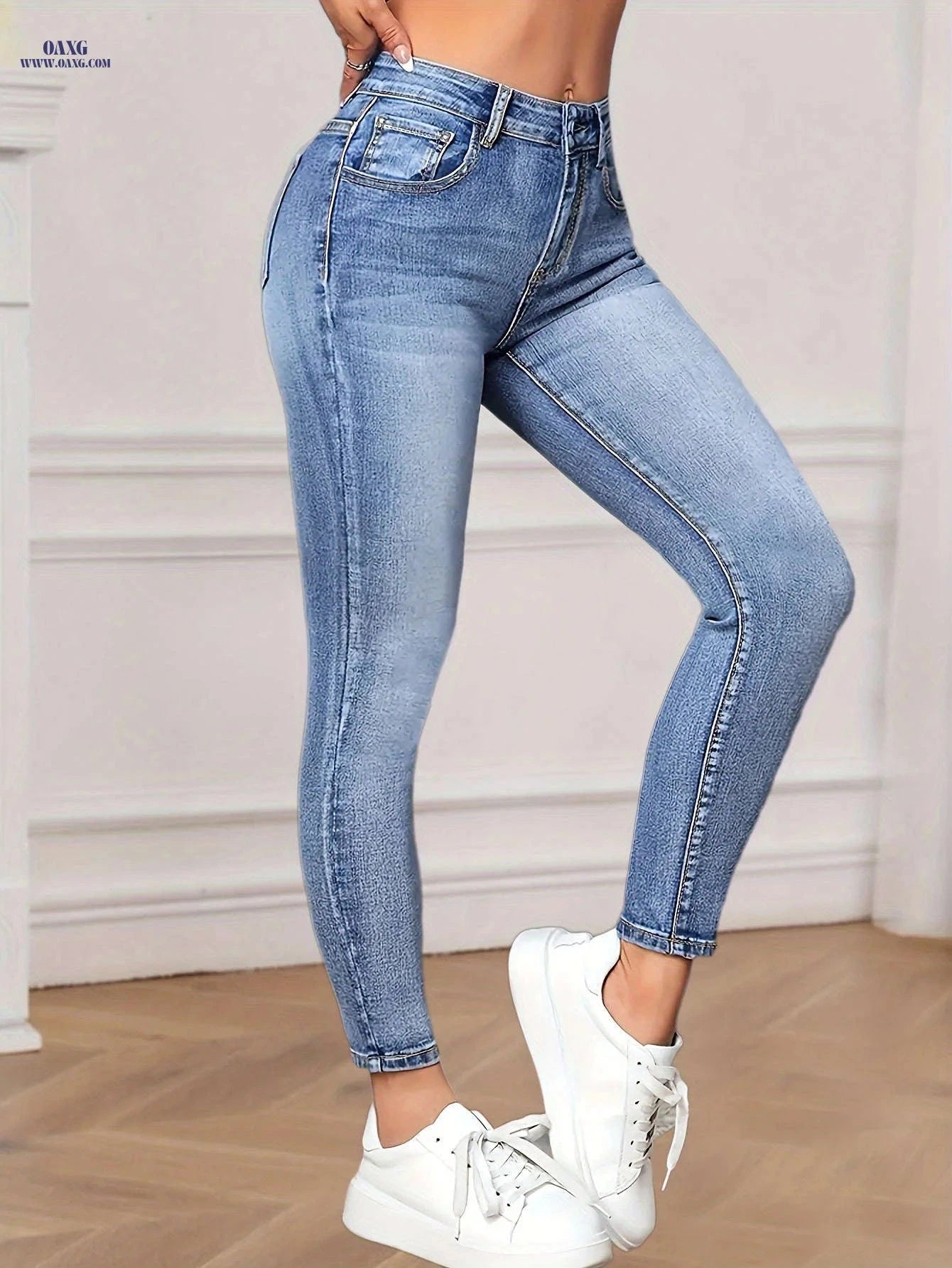 Women’s Versatile Stretchy Skinny Jeans - All-Season Casual Wear   OAXG Blue / XS
