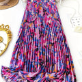 Women's Vibrant Pleated Skirt - High-Waisted, Lightweight Polyester   OAXG 